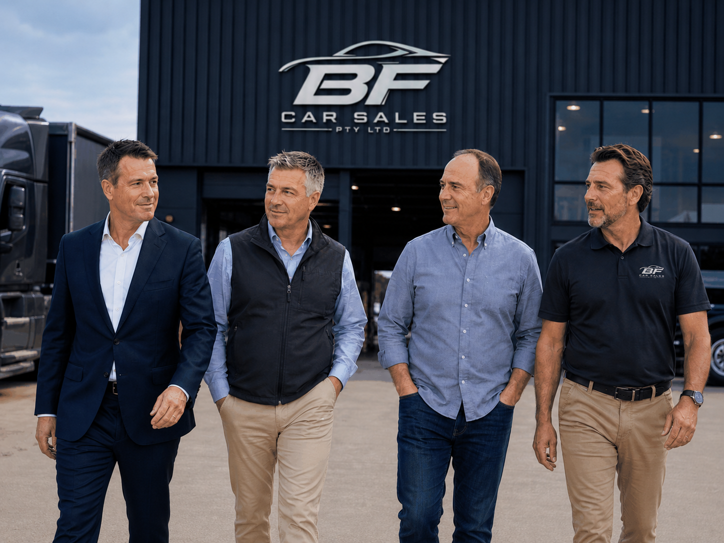BF CAR SALES PTY LTD team at vehicle logistics facility